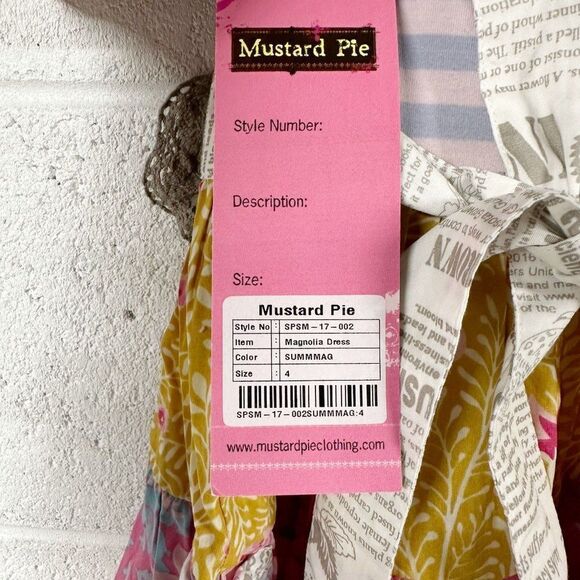 Girls NWT Mustard Pie Magnolia Pie Ruffled Tiered Dress Size 4 - Picture 5 of 8